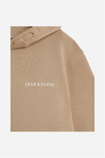 Lyle & Scott Script broderad luvtröja - Sand Storm